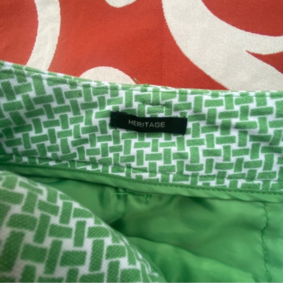 Talbots Heritage Pants size 4 27 petite Green and White design pants casual - Picture 3 of 12